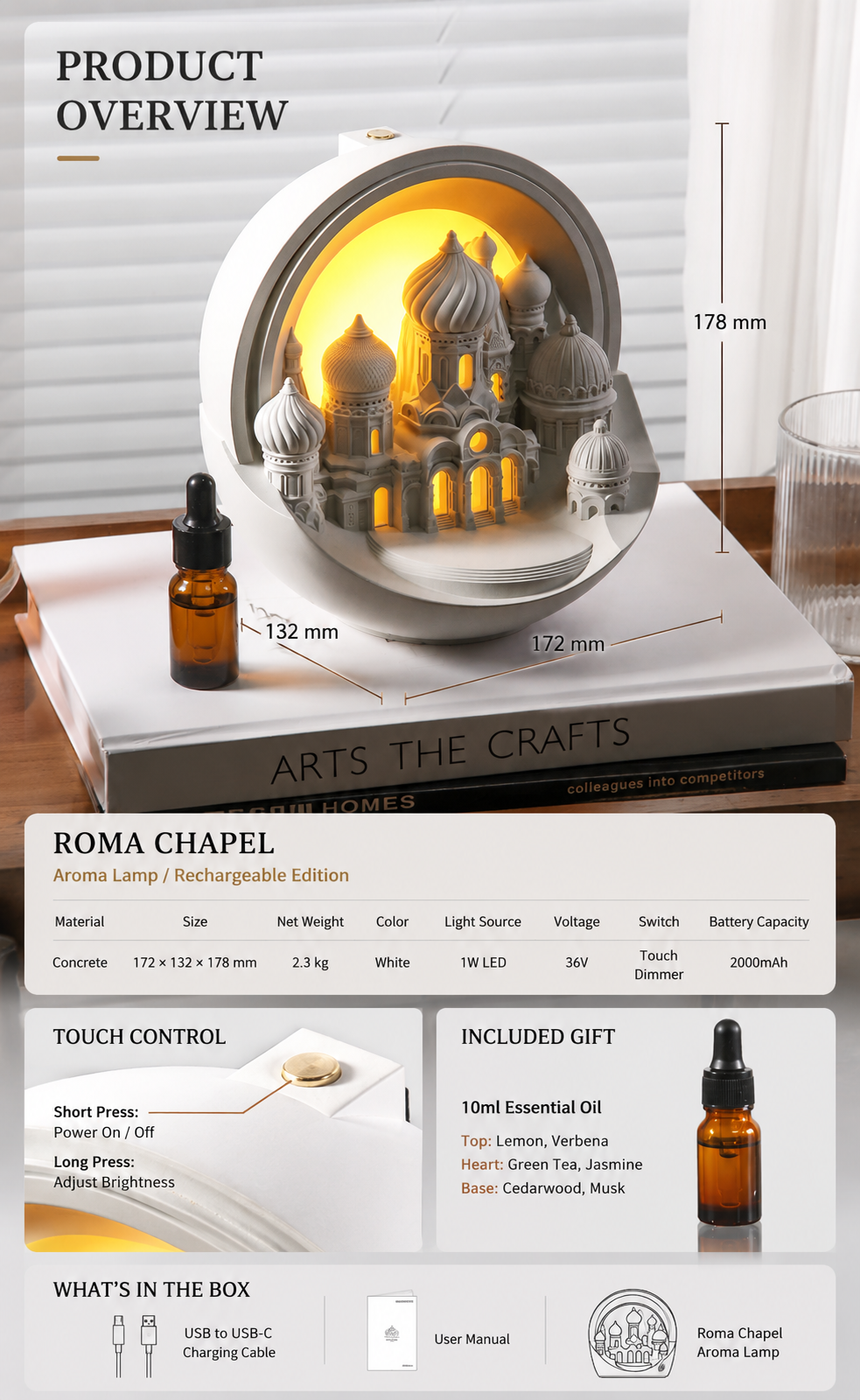 Mocha Scented Aroma Lamp – Romantic Night Light & Flameless Aromatherapy for Bedroom, Weddings, and Special Occasions