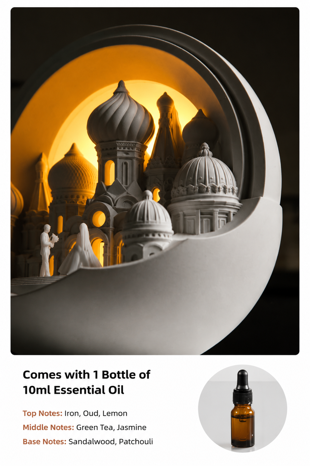 Mocha Scented Aroma Lamp – Romantic Night Light & Flameless Aromatherapy for Bedroom, Weddings, and Special Occasions