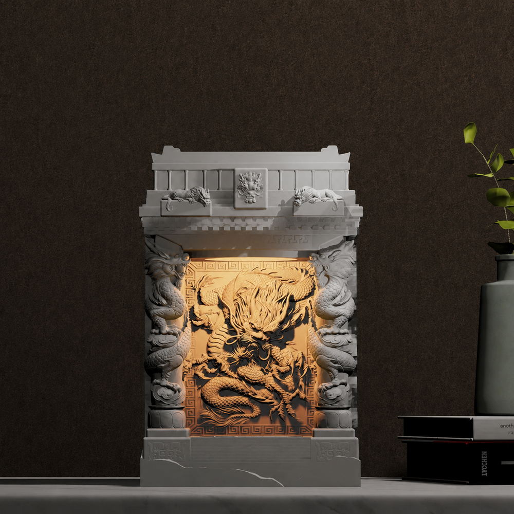 Dragon King Temple Night Light – Adjustable Feng Shui Candle Lamp for Bedroom & Ambient Cultural Decor