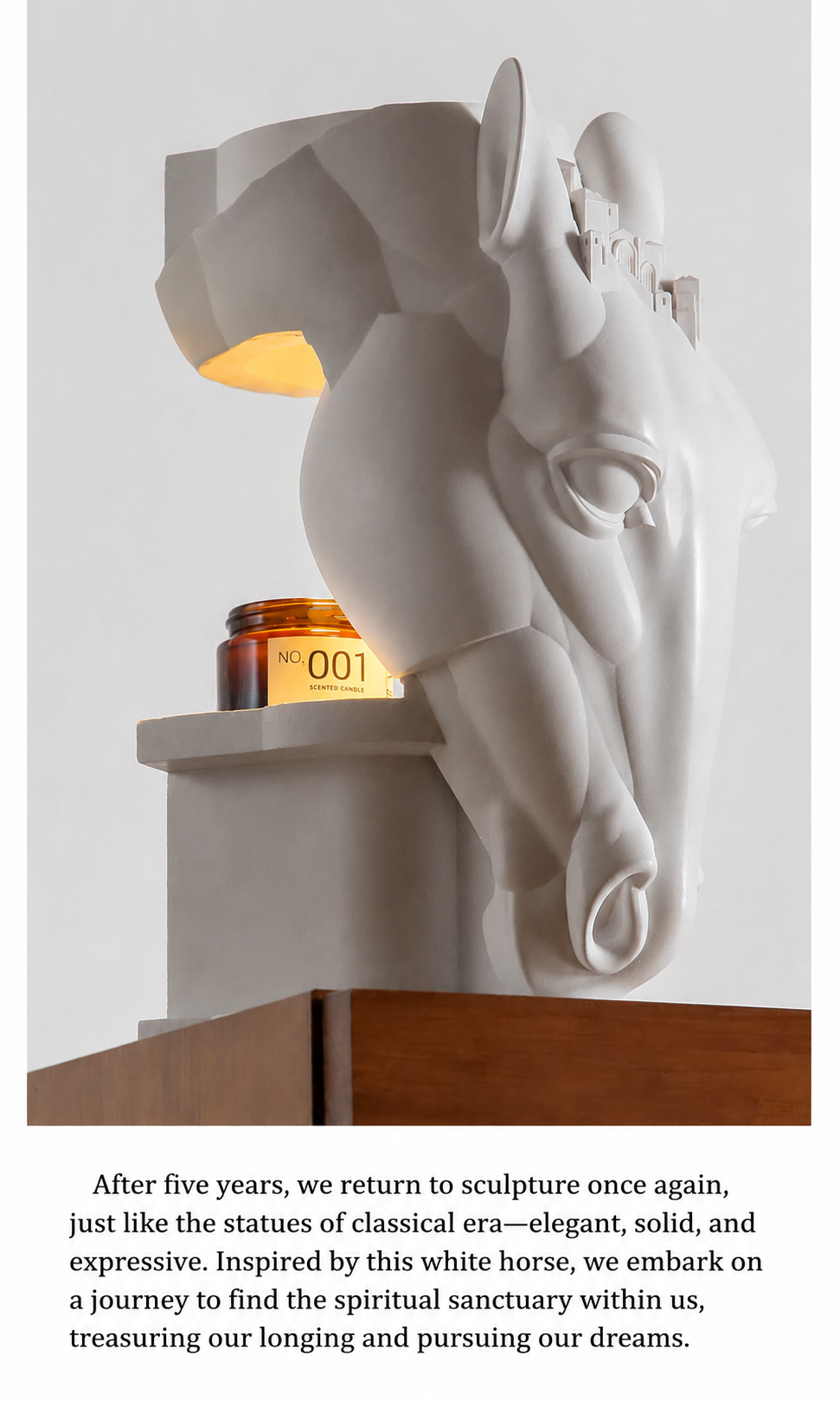 White Horse Wax Melt Lamp – Sculptural Flameless Aromatherapy Night Light for Elegant Home Decor