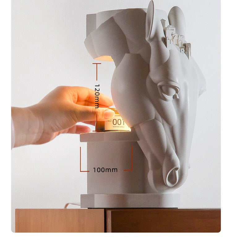 White Horse Wax Melt Lamp – Sculptural Flameless Aromatherapy Night Light for Elegant Home Decor