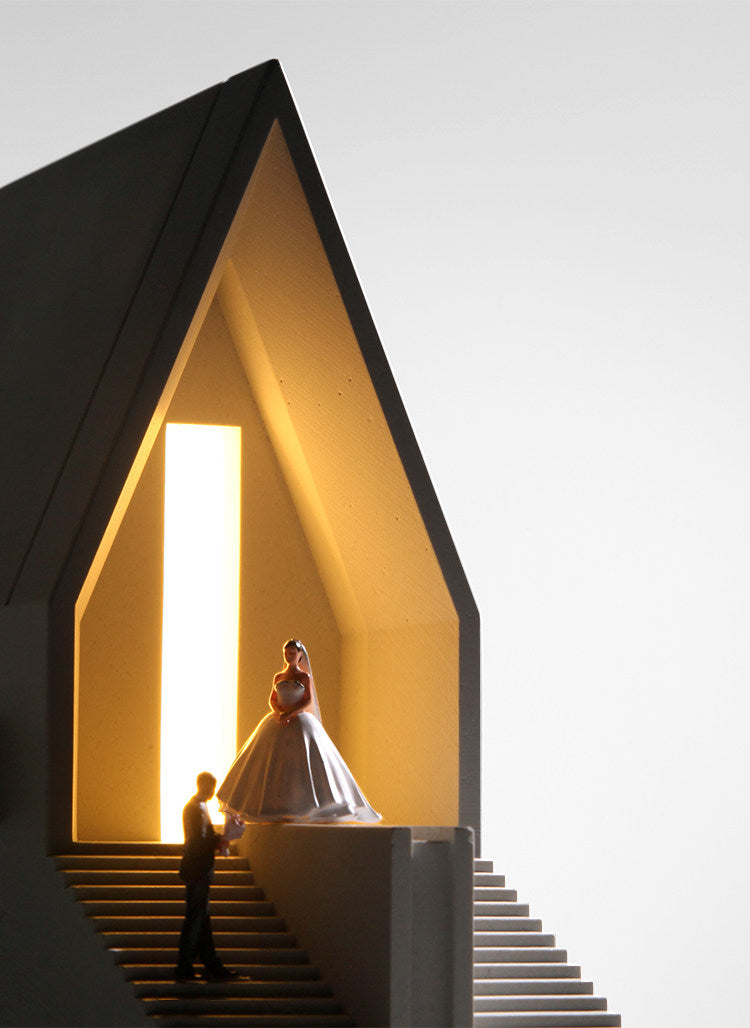 Cement Church Night Light – Architectural Ambient Desk Lamp for Bedroom, Study & Cozy Home Decor
