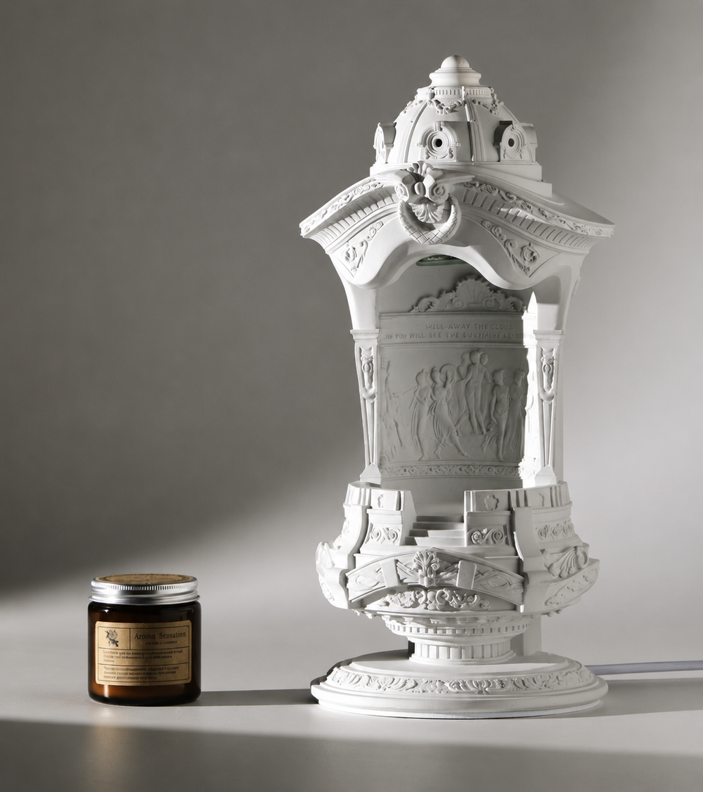 Golden Age Wax Melt Lamp – Luxury Gold Aromatherapy Candle Warmer & Romantic Ambient Home Decor Light