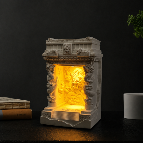 Dragon King Temple Night Light – Adjustable Feng Shui Candle Lamp for Bedroom & Ambient Cultural Decor