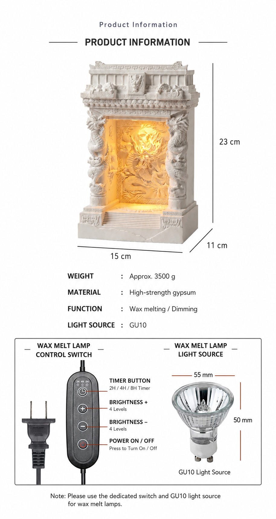 Dragon King Temple Night Light – Adjustable Feng Shui Candle Lamp for Bedroom & Ambient Cultural Decor