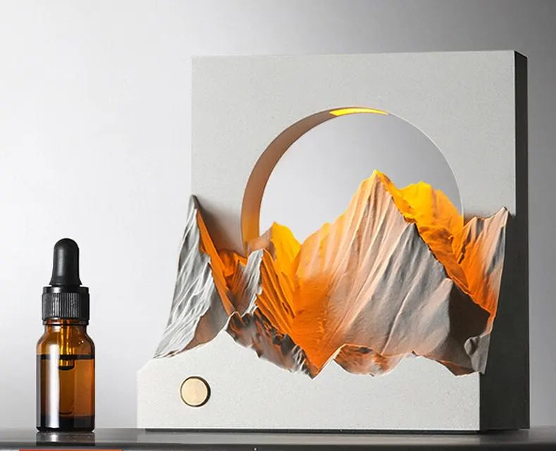 Golden Sunrise Aroma Lamp – Concrete Wax Melt Warmer & Cozy Ambient Night Light for Bedroom Decor