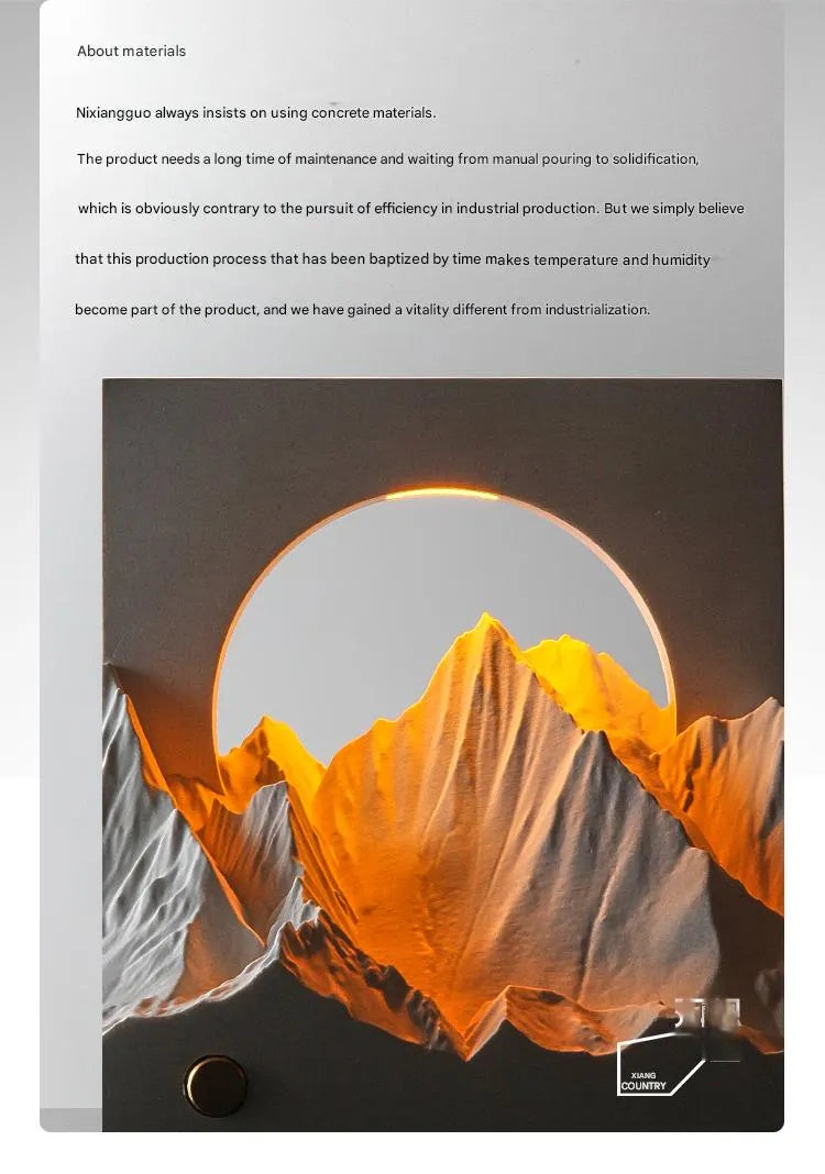 Golden Sunrise Aroma Lamp – Concrete Wax Melt Warmer & Cozy Ambient Night Light for Bedroom Decor
