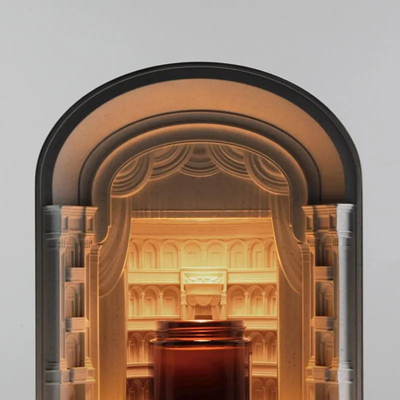 Roman Theater Wax Melt Lamp – Concrete Aromatherapy Night Light & Flameless Candle Warmer for Home Decor