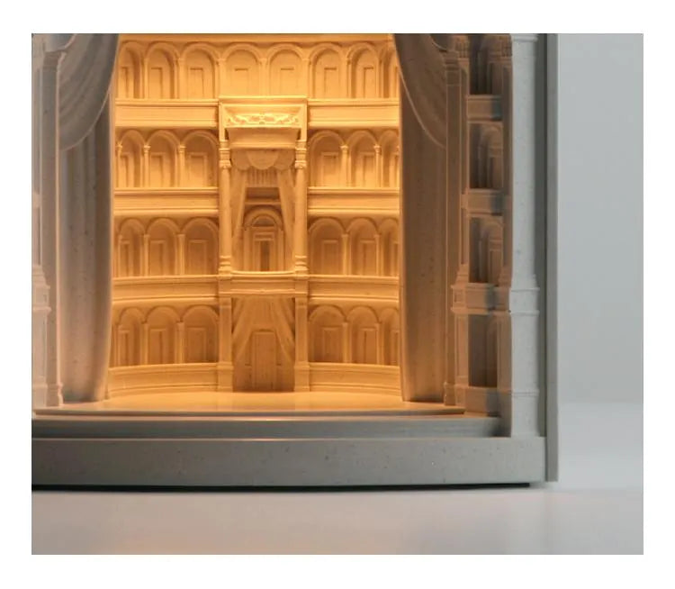 Roman Theater Wax Melt Lamp – Concrete Aromatherapy Night Light & Flameless Candle Warmer for Home Decor