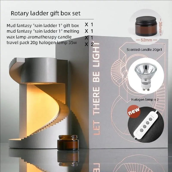Spiral Staircase Wax Melt Lamp – Concrete Aromatherapy Night Light for Bedroom & Cozy Home Decor