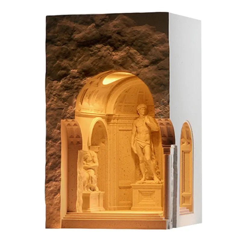 David Sculpture Wax Melt Lamp – Concrete Aromatherapy Candle Warmer with Classical Art & Ambient Night Light