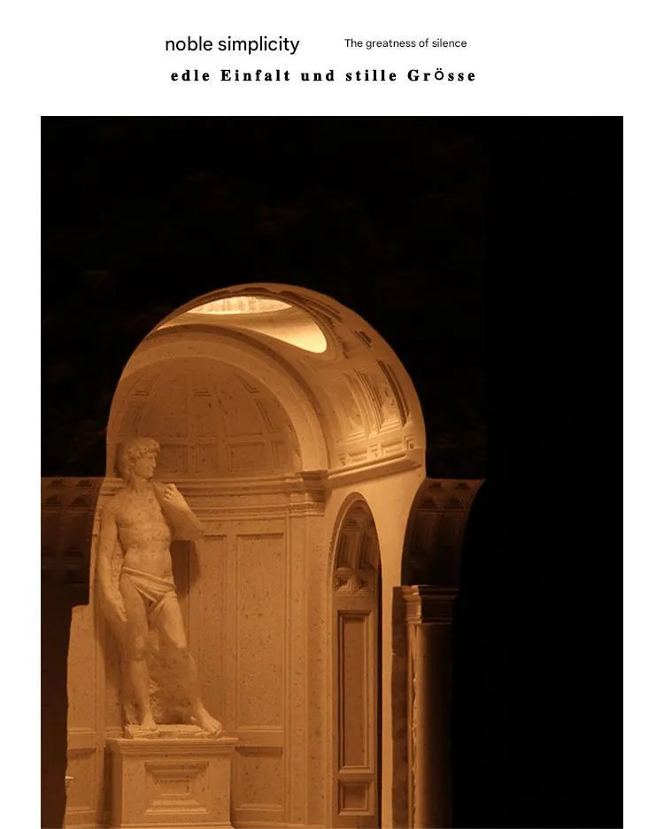 David Sculpture Wax Melt Lamp – Concrete Aromatherapy Candle Warmer with Classical Art & Ambient Night Light