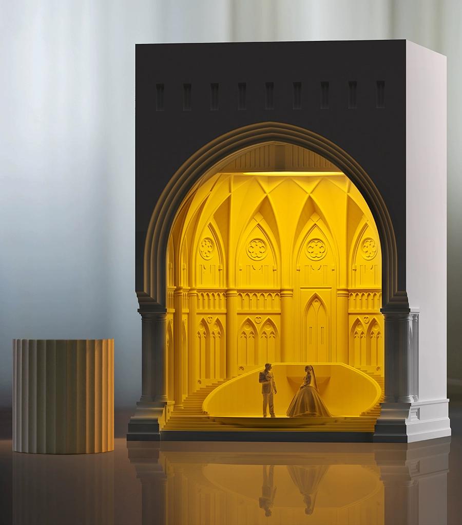 Architectural Cement Wax Melt Warmer Lamp – Gothic Ambient Night Light & Aromatherapy Decor for Bedroom & Living Room