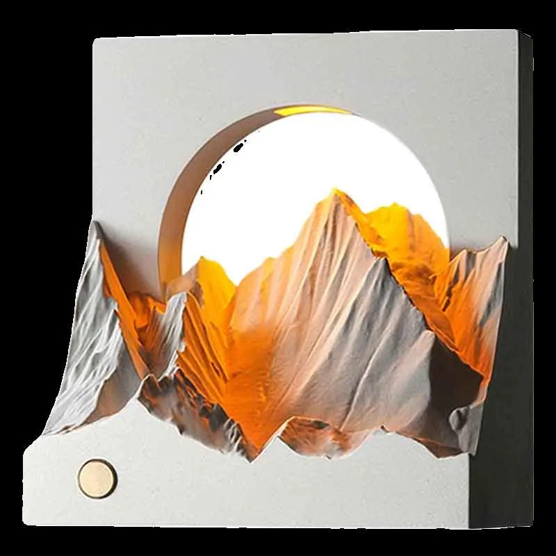 Golden Sunrise Aroma Lamp – Concrete Wax Melt Warmer & Cozy Ambient Night Light for Bedroom Decor