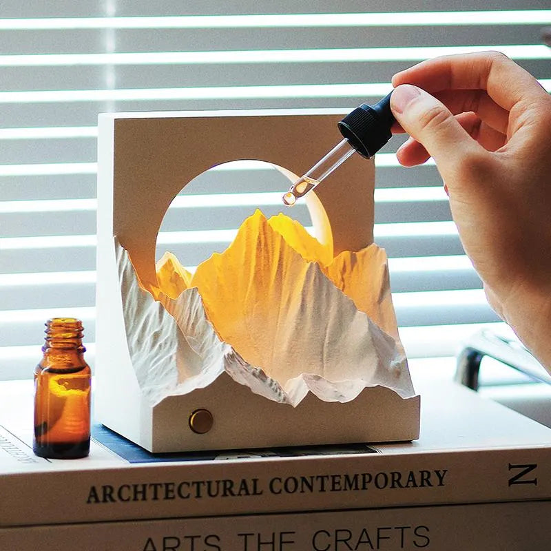 Golden Sunrise Aroma Lamp – Concrete Wax Melt Warmer & Cozy Ambient Night Light for Bedroom Decor