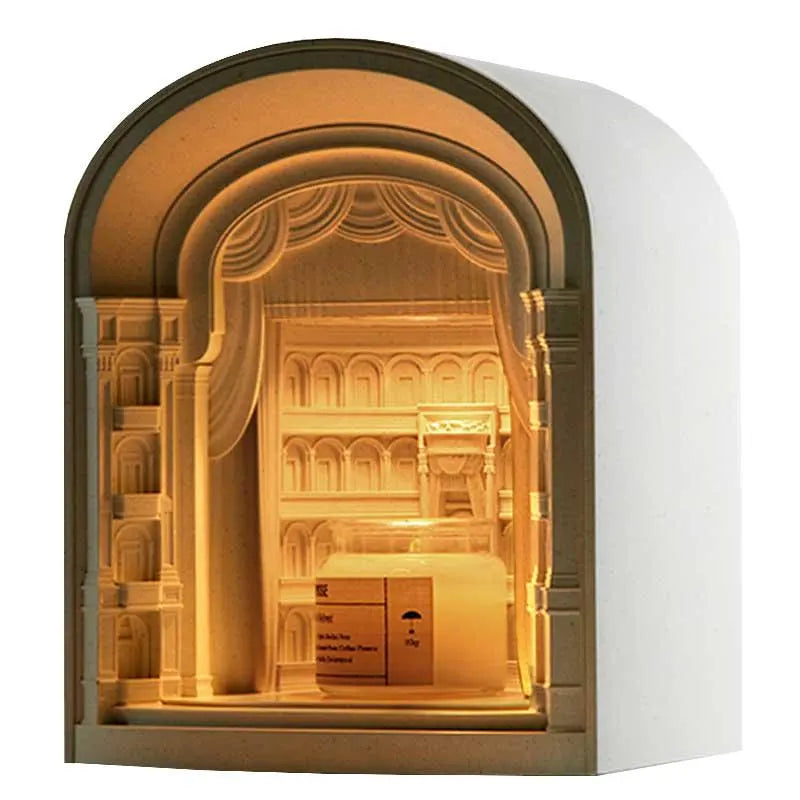 Roman Theater Wax Melt Lamp – Concrete Aromatherapy Night Light & Flameless Candle Warmer for Home Decor
