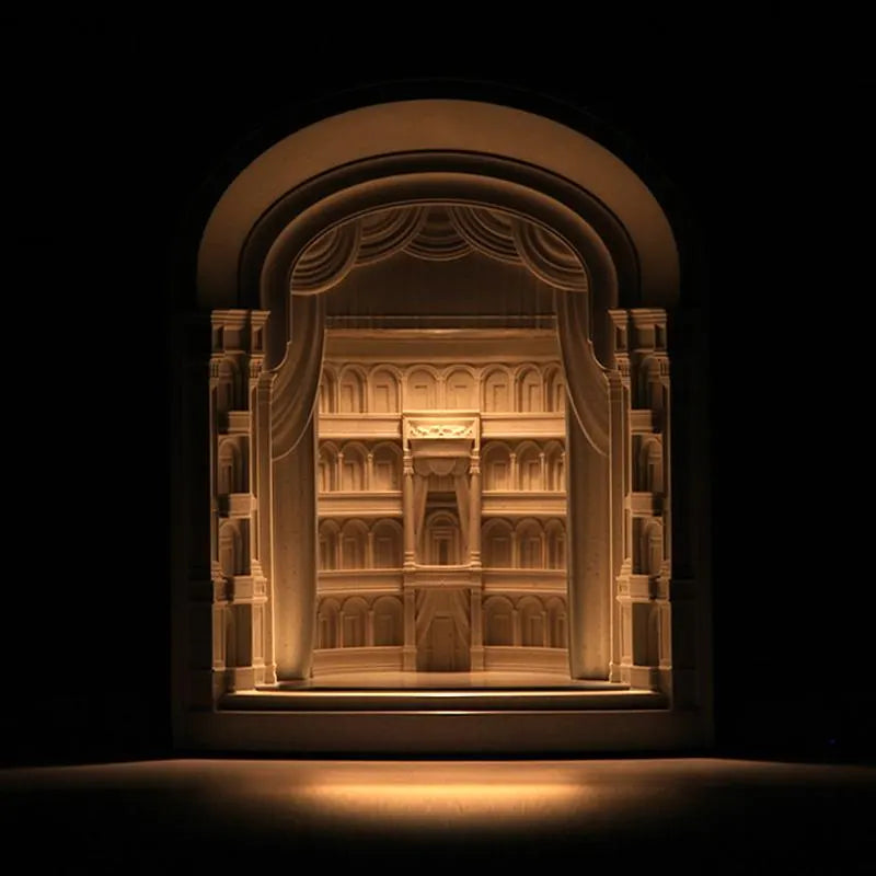 Roman Theater Wax Melt Lamp – Concrete Aromatherapy Night Light & Flameless Candle Warmer for Home Decor