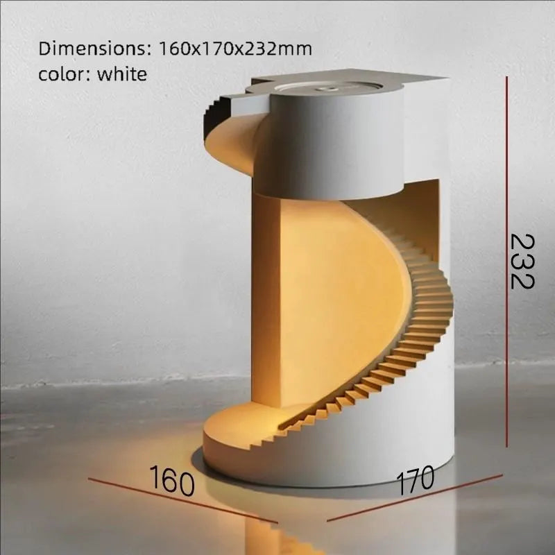 Spiral Staircase Wax Melt Lamp – Concrete Aromatherapy Night Light for Bedroom & Cozy Home Decor