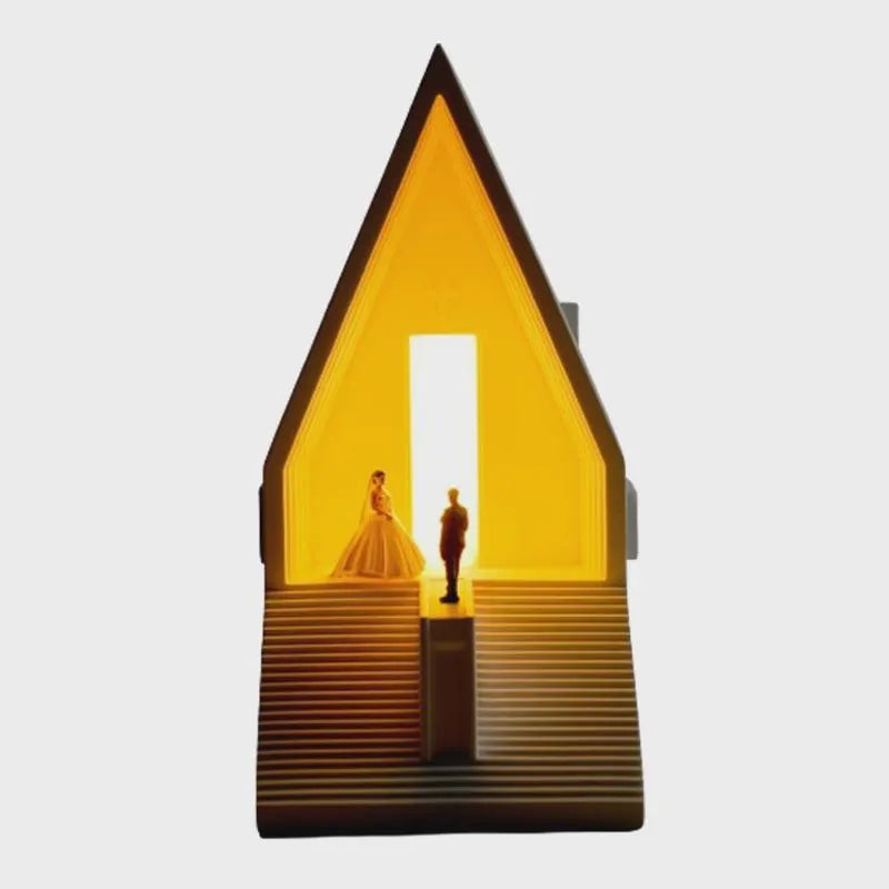 Cement Church Night Light – Architectural Ambient Desk Lamp for Bedroom, Study & Cozy Home Decor