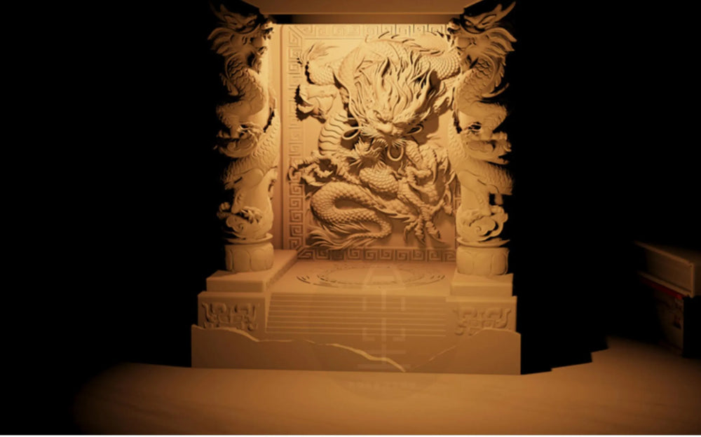 Dragon King Temple Night Light – Adjustable Feng Shui Candle Lamp for Bedroom & Ambient Cultural Decor