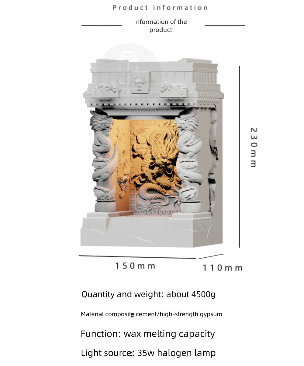 Dragon King Temple Night Light – Adjustable Feng Shui Candle Lamp for Bedroom & Ambient Cultural Decor