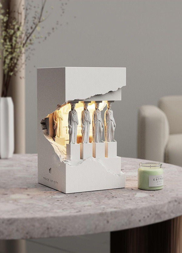 Athena Parthenon Wax Warmer Lamp – Greek Architecture Nordic Aromatherapy Night Light for Bedroom & Living Room