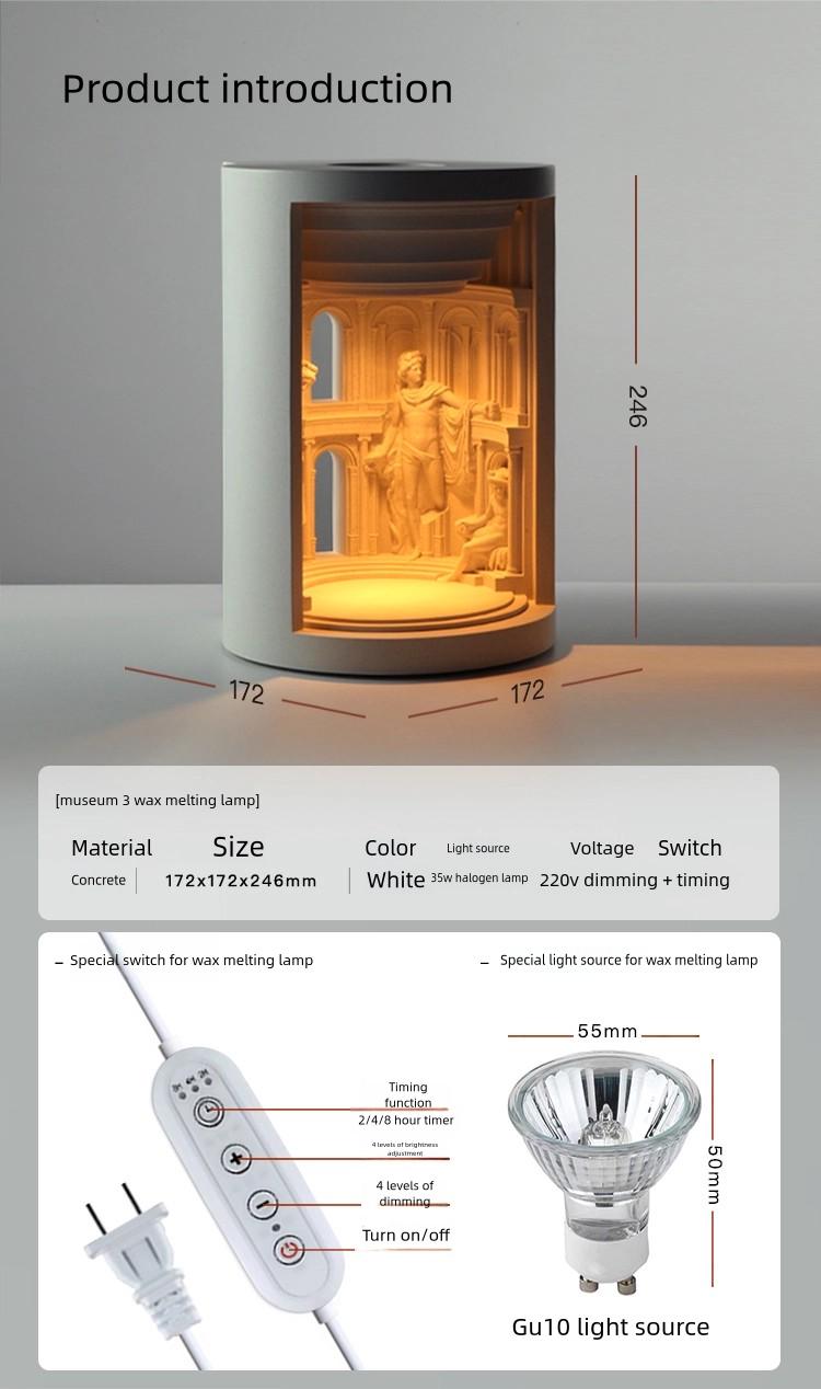 Sculptural Wax Warmer Lamp – Museum-Inspired Flameless Candle Warmer & Ambient Home Decor Light