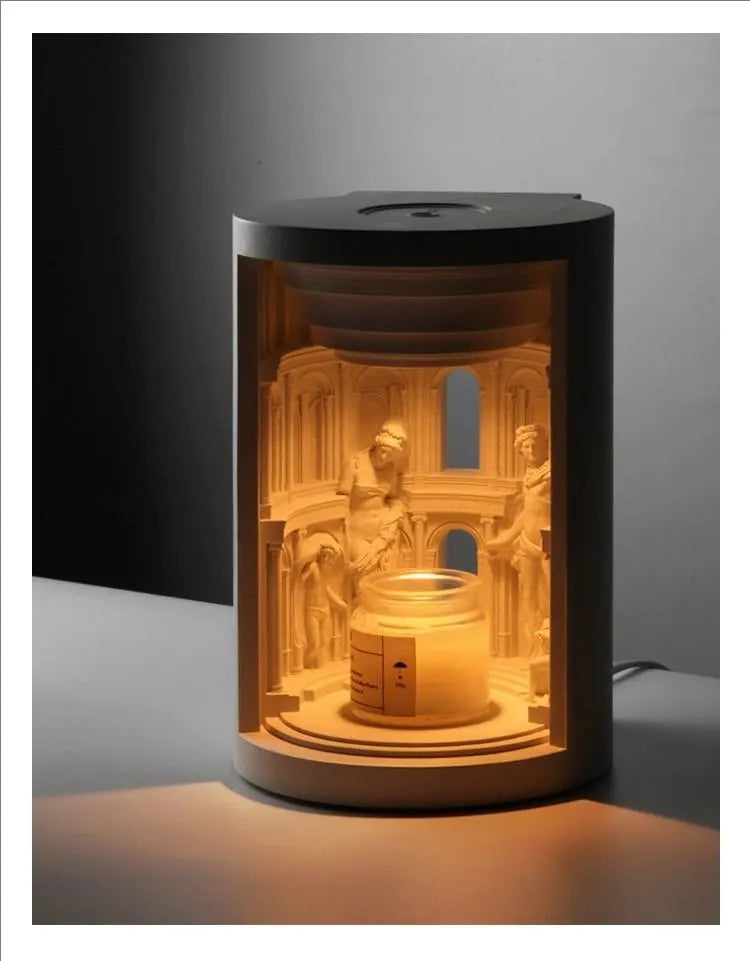 Sculptural Wax Warmer Lamp – Museum-Inspired Flameless Candle Warmer & Ambient Home Decor Light