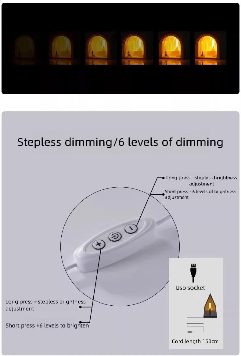 Temple Light Aroma Stone Night Lamp – Essential Oil Diffuser & Bedside Ambient Light for Relaxation