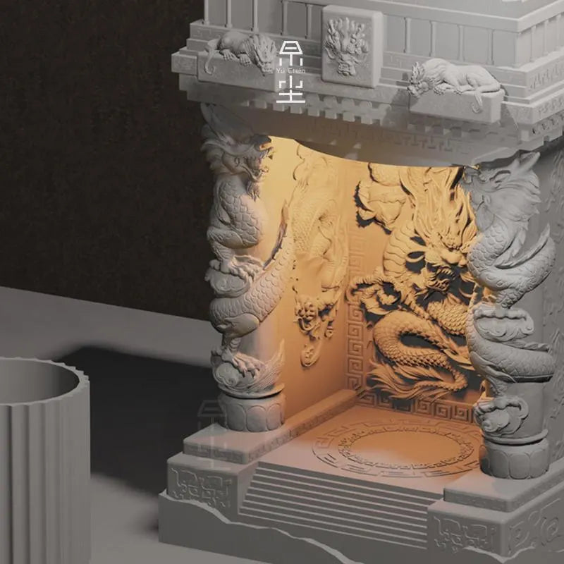 Dragon King Temple Night Light – Adjustable Feng Shui Candle Lamp for Bedroom & Ambient Cultural Decor