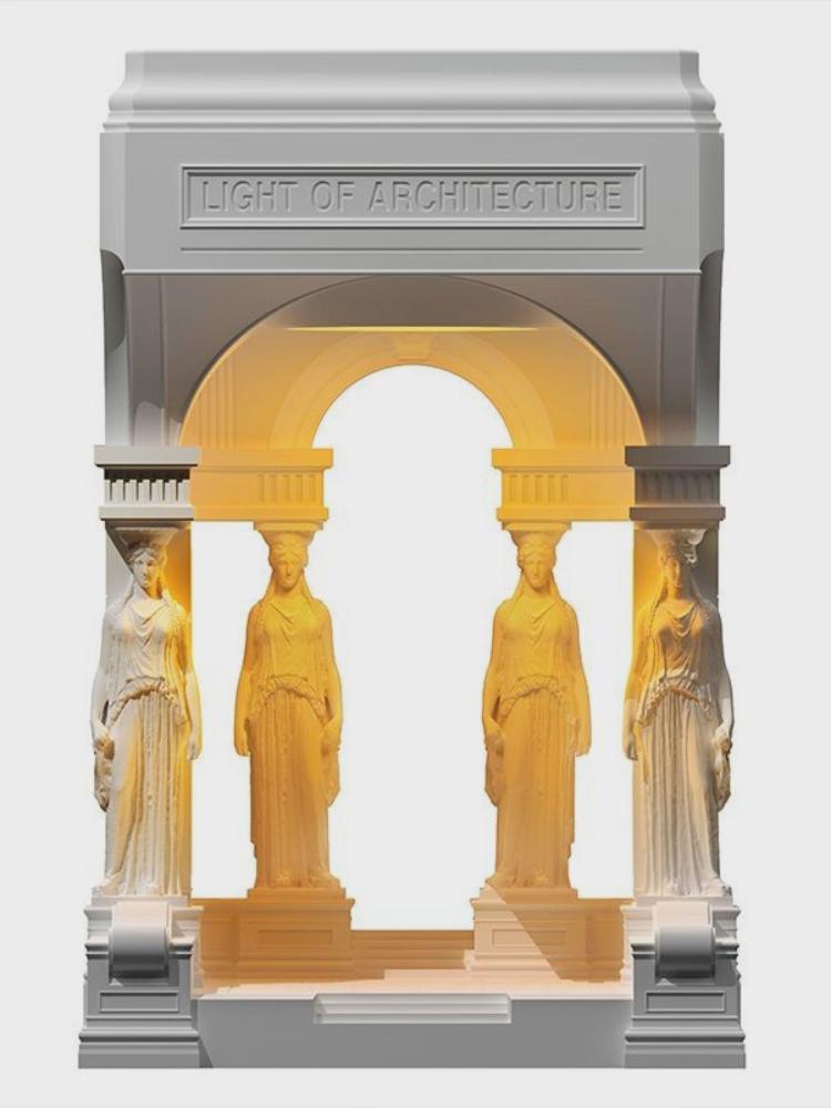 Athens Temple Cement Wax Melt Warmer – Dimmable Aromatherapy Night Light & Sculptural Home Decor