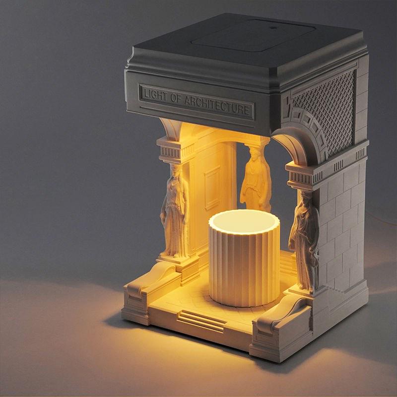 Athens Temple Cement Wax Melt Warmer – Dimmable Aromatherapy Night Light & Sculptural Home Decor
