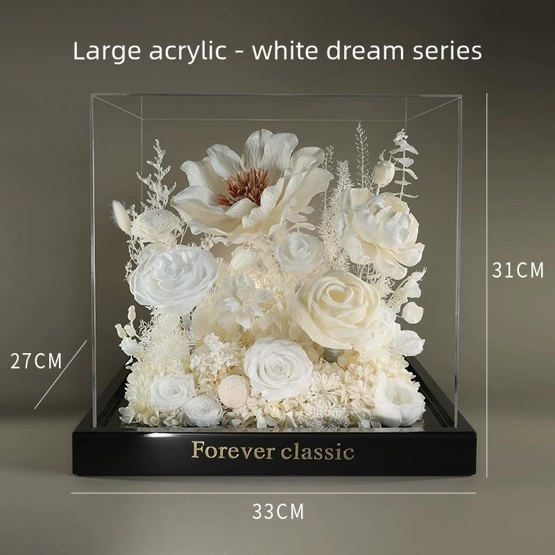 White Dream Preserved Flower Gift Box – Luxury Eternal Rose Bouquet