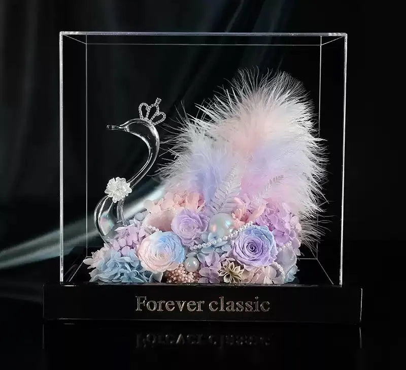 White Swan Preserved Rose Gift Box – Eternal Flower Romantic Keepsake