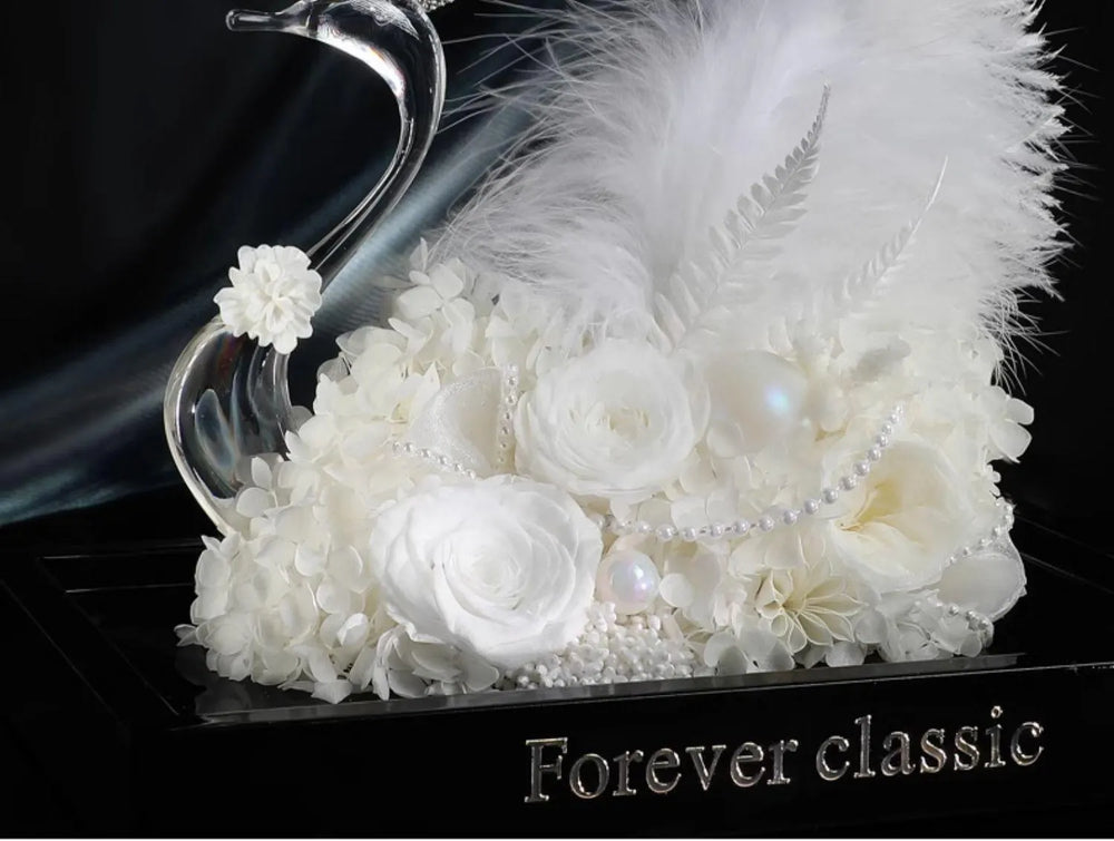 White Swan Preserved Rose Gift Box – Eternal Flower Romantic Keepsake