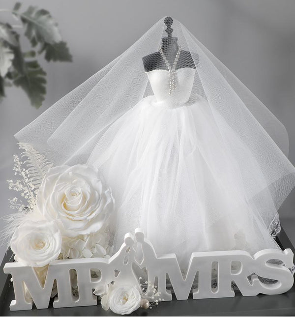 Wedding Dress Preserved Flower Gift Box – Eternal Rose Keepsake Ornament