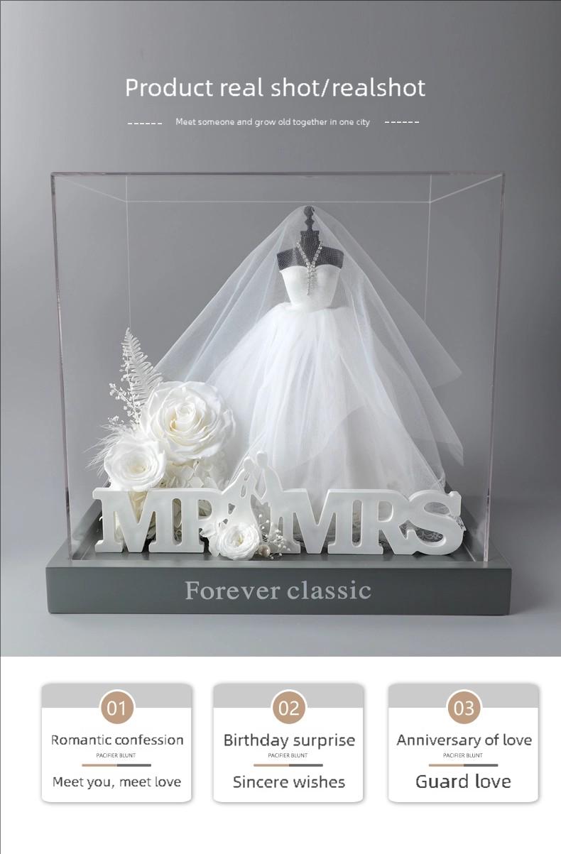 Wedding Dress Preserved Flower Gift Box – Eternal Rose Keepsake Ornament