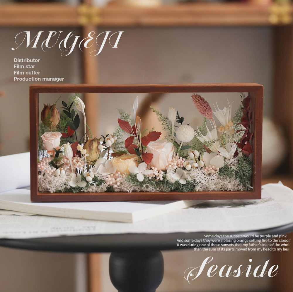 Preserved Flower Wooden Photo Frame – Hollow Wood Home Decor Gift