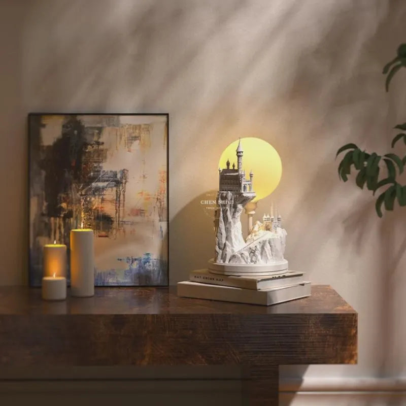 Moonlight Plaster Table Lamp – Soft Glow Aromatherapy Night Light for Bedrooms & Cozy Corners