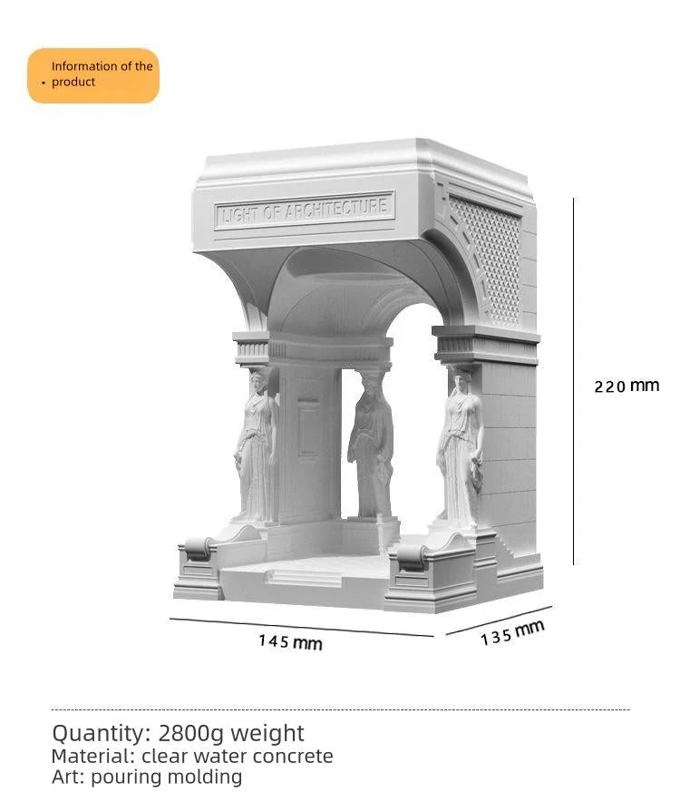 Athens Temple Cement Wax Melt Warmer – Dimmable Aromatherapy Night Light & Sculptural Home Decor