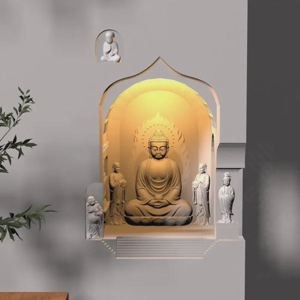 Buddha Cave Wall Sconce – Motion Sensor Zen Ambient Recessed Wall Light for Meditation & Calm Interiors