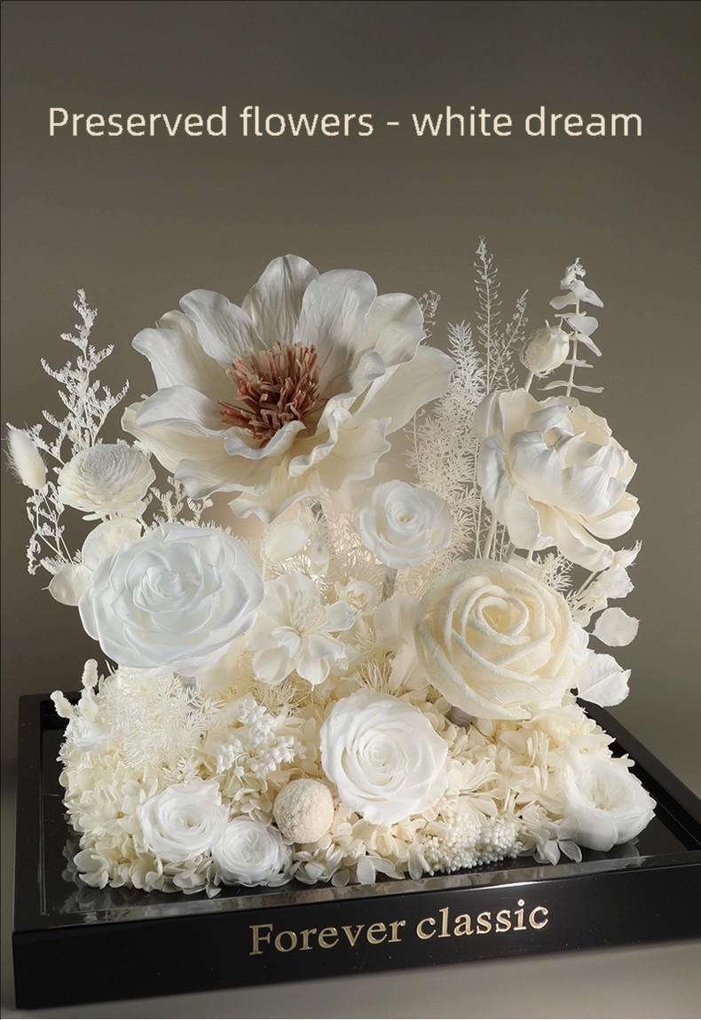 White Dream Preserved Flower Gift Box – Luxury Eternal Rose Bouquet