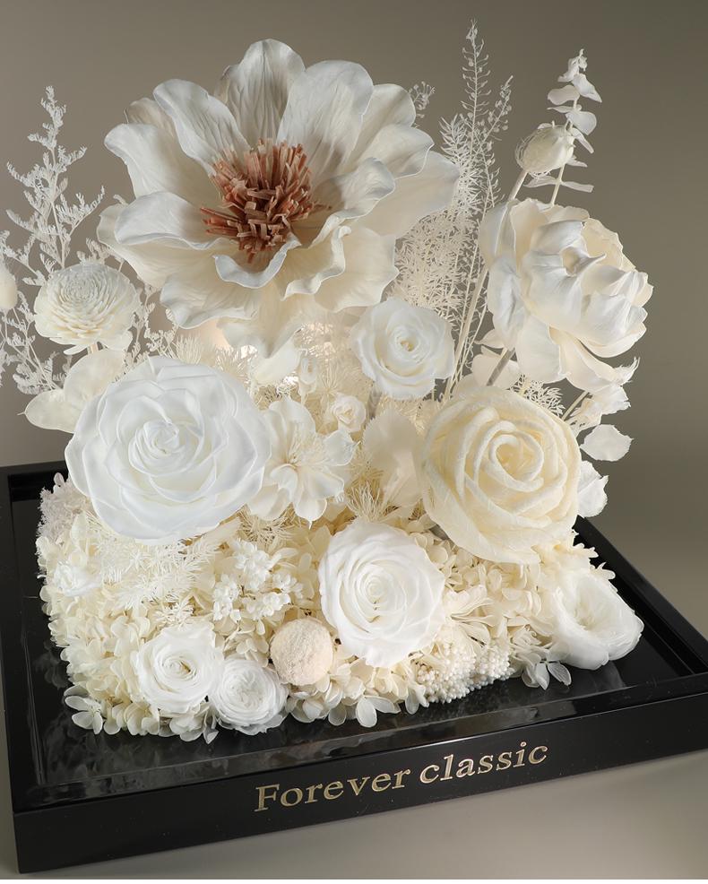 White Dream Preserved Flower Gift Box – Luxury Eternal Rose Bouquet