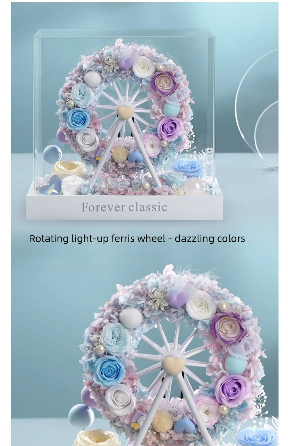 Ferris Wheel Preserved Rose Gift – Eternal Flower Romantic Arrangement