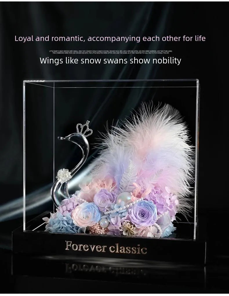 White Swan Preserved Rose Gift Box – Eternal Flower Romantic Keepsake
