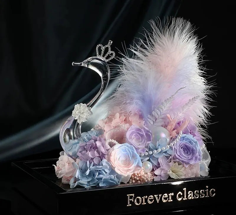 White Swan Preserved Rose Gift Box – Eternal Flower Romantic Keepsake