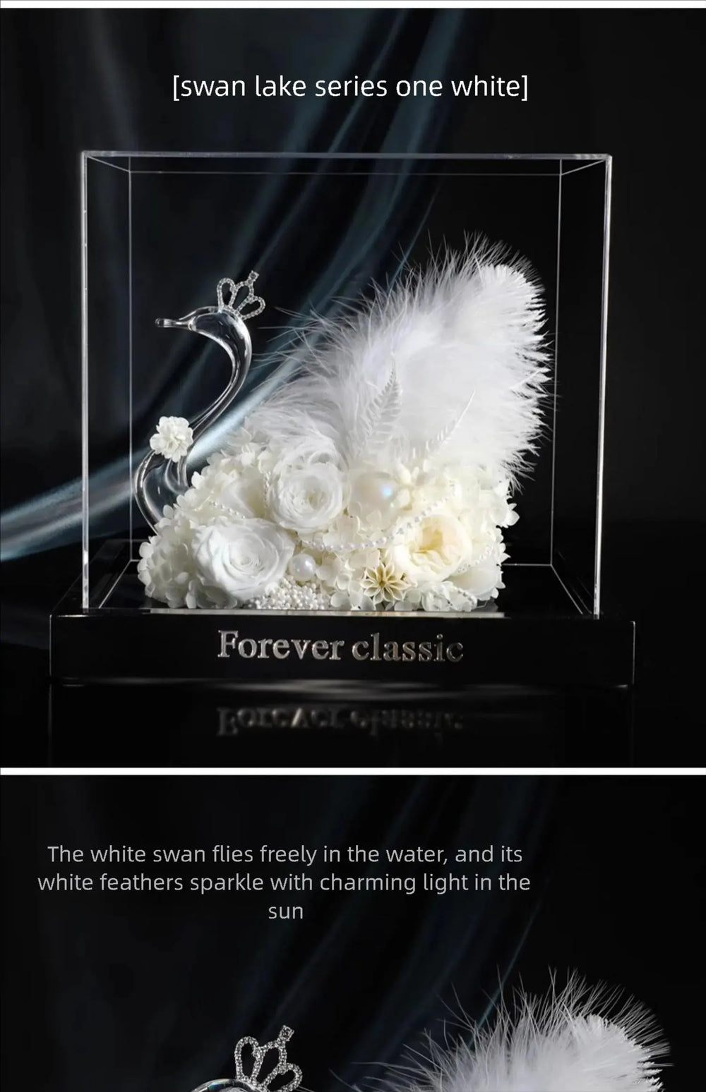 White Swan Preserved Rose Gift Box – Eternal Flower Romantic Keepsake