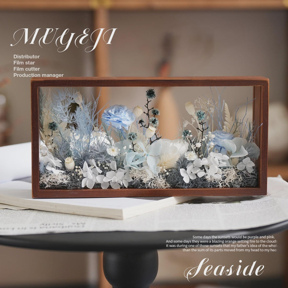 Preserved Flower Wooden Photo Frame – Hollow Wood Home Decor Gift