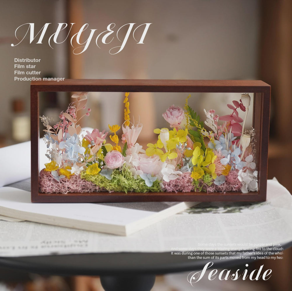 Preserved Flower Wooden Photo Frame – Hollow Wood Home Decor Gift